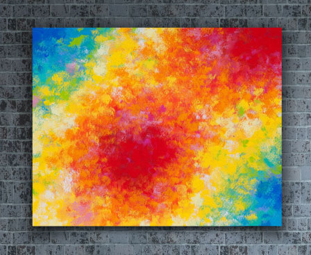 爆発する赤|a012|【ギャラリー笑夢】☆抽象画,赤,青のアート 