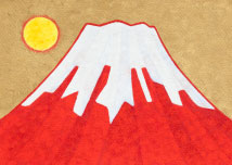 佇む赤富士 風景画 オリジナル アート 販売 絵画 アクリル画 風水画群馬県,高崎市,前橋市,太田市