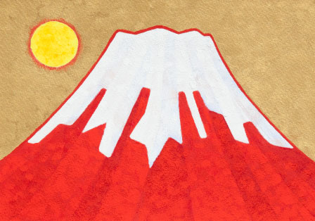 佇む赤富士  ギャラリー笑夢風景画,富士山オリジナルアート