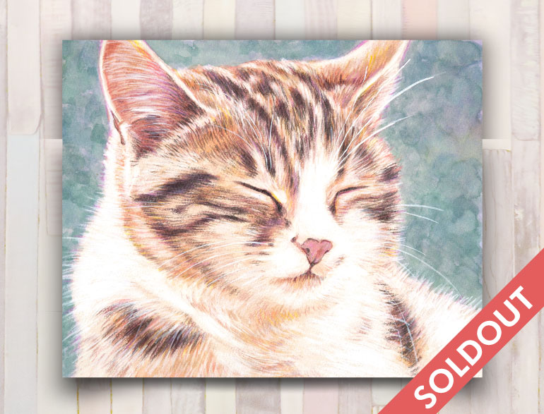まどろむ猫|a044|【ギャラリー笑夢】動物アート販売.アクリル画製作 