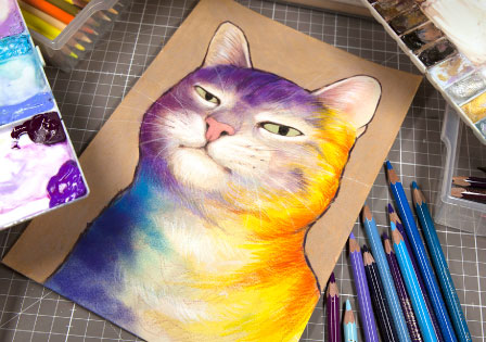 貫太郎 作品の拡大写真 タッチの確認 オリジナル アート 絵画 アクリル画 風水画 三重県,津市,四日市市,伊勢市,松阪市