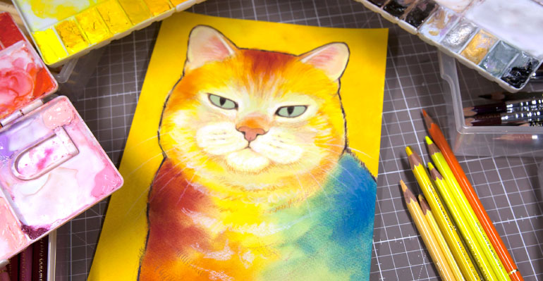 マタキチ 作品の拡大写真 タッチの確認 オリジナル アート 販売 絵画 アクリル画 風水画 京都府,京都市,宇治市,長岡京市